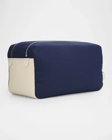 Brunello Cucinelli Men's Leather Double-Zip Toiletry Bag | Thumbnail 3 Brunello Cucinelli Men's Leather Double-Zip Toiletry Bag | Thumbnail 3