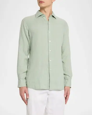 Peter Millar Men's Shoreside Linen Button-Down Shirt | Thumbnail 4 Peter Millar Men's Shoreside Linen Button-Down Shirt | Thumbnail 4