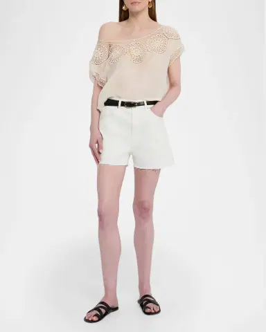 Nili Lotan Caila Embroidered Ramie Top | Thumbnail 2 Nili Lotan Caila Embroidered Ramie Top | Thumbnail 2