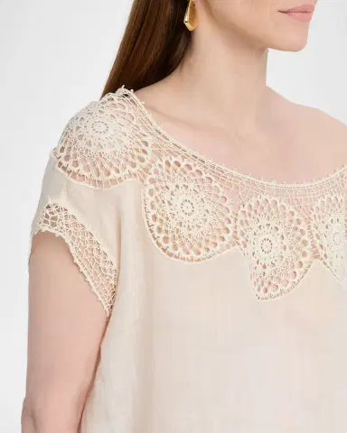 Nili Lotan Caila Embroidered Ramie Top | Thumbnail 5 Nili Lotan Caila Embroidered Ramie Top | Thumbnail 5