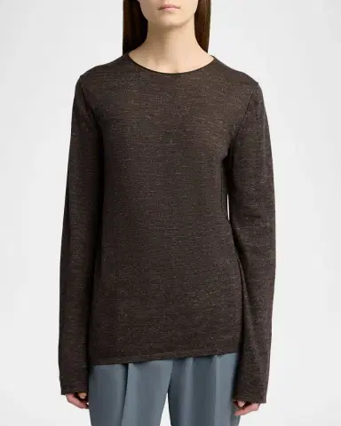 THE ROW Nile Cashmere, Silk, and Linen Long-Sleeve Top | Thumbnail 4 THE ROW Nile Cashmere, Silk, and Linen Long-Sleeve Top | Thumbnail 4