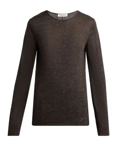 THE ROW Nile Cashmere, Silk, and Linen Long-Sleeve Top | Thumbnail 1 THE ROW Nile Cashmere, Silk, and Linen Long-Sleeve Top | Thumbnail 1