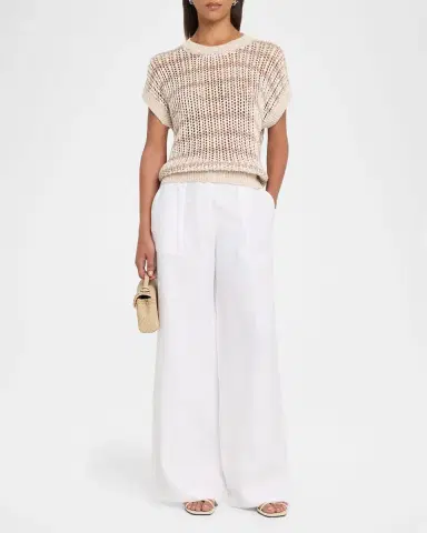 Peserico Tricot Open-Knit Striped Linen Sweater | Thumbnail 2 Peserico Tricot Open-Knit Striped Linen Sweater | Thumbnail 2
