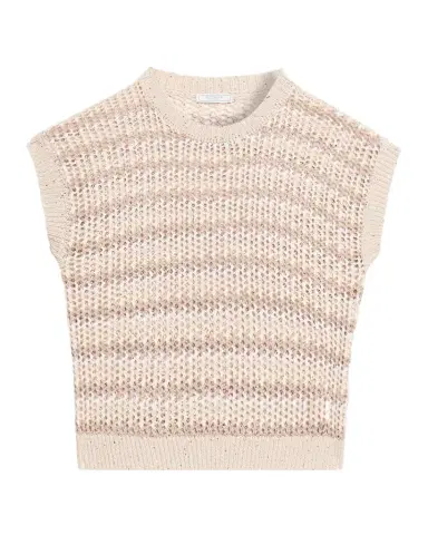 Peserico Tricot Open-Knit Striped Linen Sweater | Thumbnail 1 Peserico Tricot Open-Knit Striped Linen Sweater | Thumbnail 1