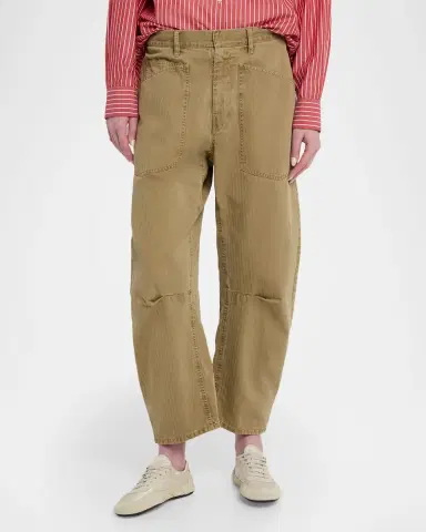 Nili Lotan Shon Herringbone Barrel-Leg Ankle Pants | Thumbnail 4 Nili Lotan Shon Herringbone Barrel-Leg Ankle Pants | Thumbnail 4