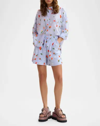 Essentiel Antwerp Jimena Embroidered Button-Front Shirt | Thumbnail 2 Essentiel Antwerp Jimena Embroidered Button-Front Shirt | Thumbnail 2