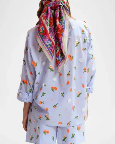 Essentiel Antwerp Jimena Embroidered Button-Front Shirt | Thumbnail 3 Essentiel Antwerp Jimena Embroidered Button-Front Shirt | Thumbnail 3
