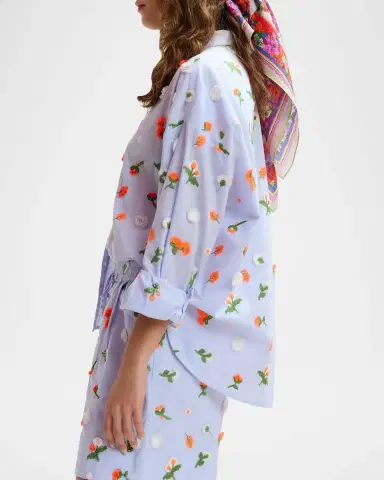 Essentiel Antwerp Jimena Embroidered Button-Front Shirt | Thumbnail 6 Essentiel Antwerp Jimena Embroidered Button-Front Shirt | Thumbnail 6