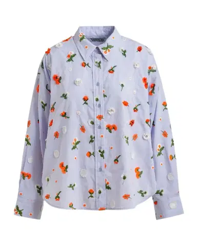 Essentiel Antwerp Jimena Embroidered Button-Front Shirt | Thumbnail 1 Essentiel Antwerp Jimena Embroidered Button-Front Shirt | Thumbnail 1