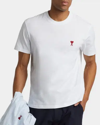 Ami Paris Men's Ami de Coeur Cotton Jersey Crewneck T-Shirt | Thumbnail 7 Ami Paris Men's Ami de Coeur Cotton Jersey Crewneck T-Shirt | Thumbnail 7