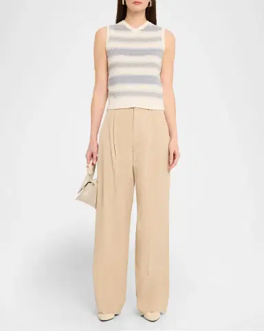 Vince Camille Mid-Rise Cotton-Blend Trousers | Thumbnail 2 Vince Camille Mid-Rise Cotton-Blend Trousers | Thumbnail 2