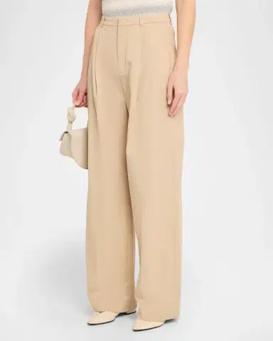 Vince Camille Mid-Rise Cotton-Blend Trousers | Thumbnail 4 Vince Camille Mid-Rise Cotton-Blend Trousers | Thumbnail 4