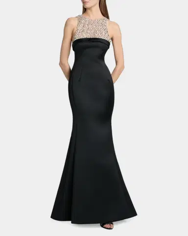 Atelier Prabal Gurung Hunter Crystal And Satin Halter Trumpet Gown | Thumbnail 2 Atelier Prabal Gurung Hunter Crystal And Satin Halter Trumpet Gown | Thumbnail 2