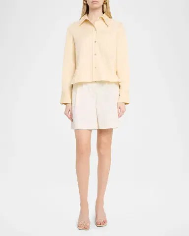 Vince Cropped Long-Sleeve Shirt | Thumbnail 2 Vince Cropped Long-Sleeve Shirt | Thumbnail 2