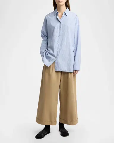 The Row Lior Cotton & Cashmere Wide-Leg Pants | Thumbnail 2 The Row Lior Cotton & Cashmere Wide-Leg Pants | Thumbnail 2