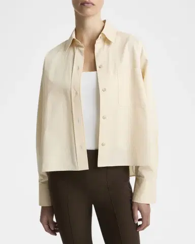 Vince Cropped Long-Sleeve Shirt | Thumbnail 3 Vince Cropped Long-Sleeve Shirt | Thumbnail 3