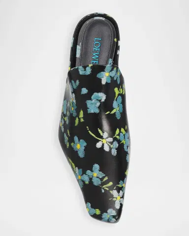Loewe 45mm Emily Floral Leather Mules | Thumbnail 6 Loewe 45mm Emily Floral Leather Mules | Thumbnail 6