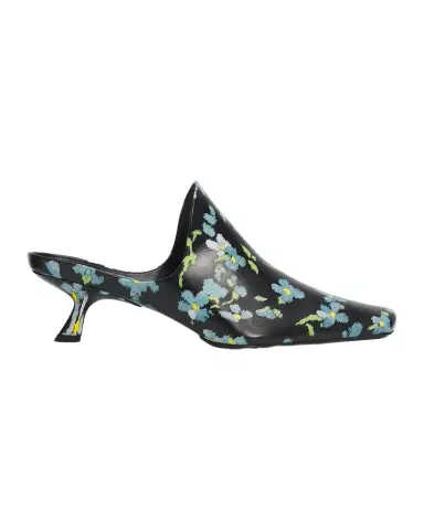 Loewe 45mm Emily Floral Leather Mules | Thumbnail 1 Loewe 45mm Emily Floral Leather Mules | Thumbnail 1