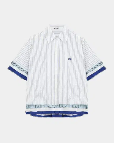 LOEWE Short-Sleeve Layered Button-Down Shirt | Thumbnail 2 LOEWE Short-Sleeve Layered Button-Down Shirt | Thumbnail 2