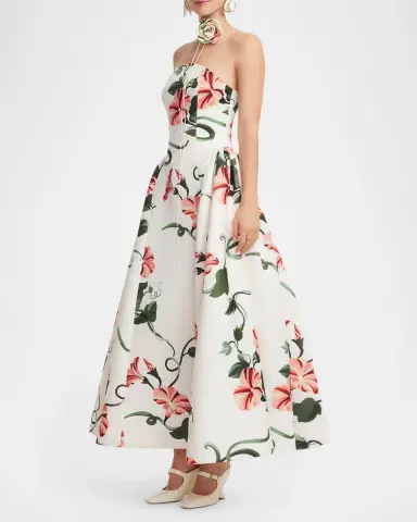 LEO LIN Violet Strapless Bustier Maxi Dress with Neck Tie | Thumbnail 6 LEO LIN Violet Strapless Bustier Maxi Dress with Neck Tie | Thumbnail 6