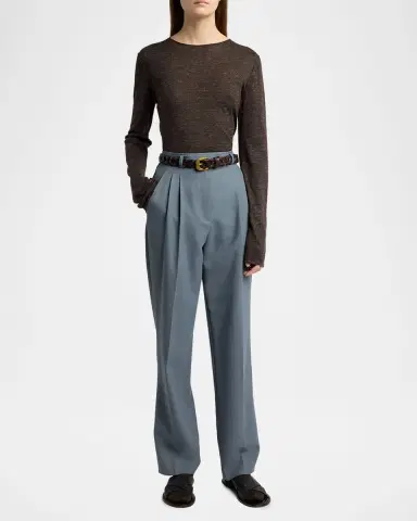 The Row Ragnar Tapered Wool Suiting Pants | Thumbnail 2 The Row Ragnar Tapered Wool Suiting Pants | Thumbnail 2