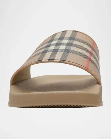 Burberry Men 's Check Contoured-Insole Slide Sandals | Thumbnail 2 Burberry Men 's Check Contoured-Insole Slide Sandals | Thumbnail 2