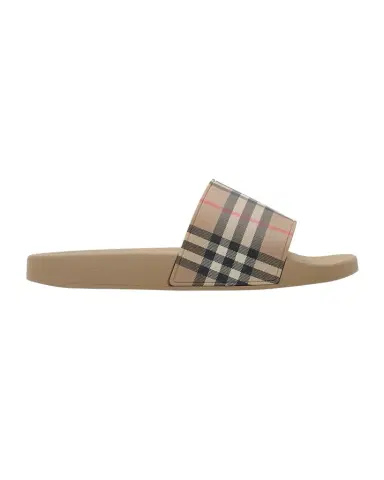 Burberry Men 's Check Contoured-Insole Slide Sandals | Thumbnail 1 Burberry Men 's Check Contoured-Insole Slide Sandals | Thumbnail 1