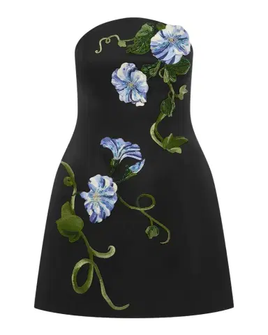 LEO LIN Zaria Applique Floral Strapless Bustier Mini Dress | Thumbnail 1 LEO LIN Zaria Applique Floral Strapless Bustier Mini Dress | Thumbnail 1