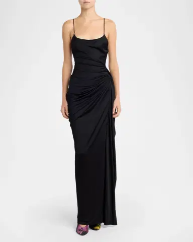 Versace Draped Open-Back Gown | Thumbnail 2 Versace Draped Open-Back Gown | Thumbnail 2