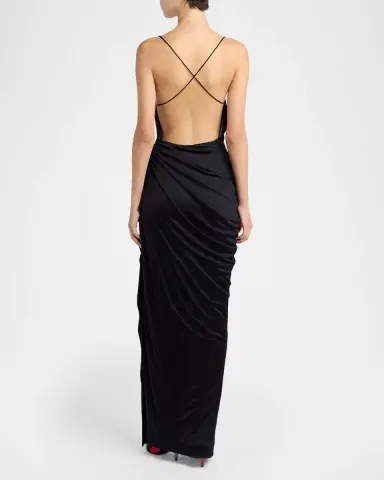 Versace Draped Open-Back Gown | Thumbnail 3 Versace Draped Open-Back Gown | Thumbnail 3