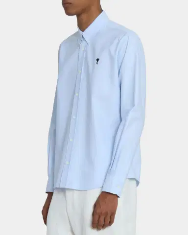 Ami Paris Men's Embroidered Ami de Coeur Cotton Sport Shirt | Thumbnail 4 Ami Paris Men's Embroidered Ami de Coeur Cotton Sport Shirt | Thumbnail 4