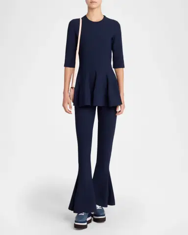 Stella McCartney Compact Knit Peplum Flare Pants | Thumbnail 2 Stella McCartney Compact Knit Peplum Flare Pants | Thumbnail 2