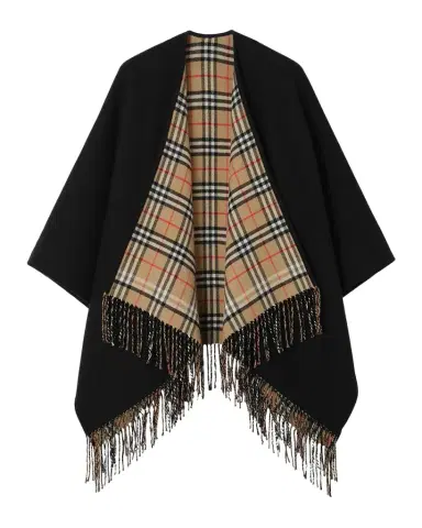Burberry Reversible Check Wool Cape | Thumbnail 1 Burberry Reversible Check Wool Cape | Thumbnail 1