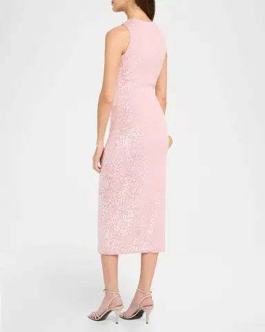 Prabal Gurung Sequined Halter Midi Tube Dress | Thumbnail 3 Prabal Gurung Sequined Halter Midi Tube Dress | Thumbnail 3