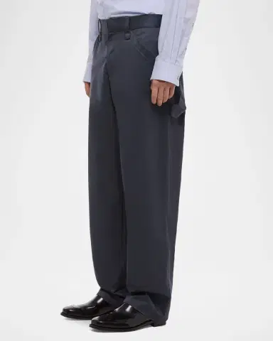 Helmut Lang Men's Flat-Front Cotton Five-Pocket Chino Pants | Thumbnail 5 Helmut Lang Men's Flat-Front Cotton Five-Pocket Chino Pants | Thumbnail 5