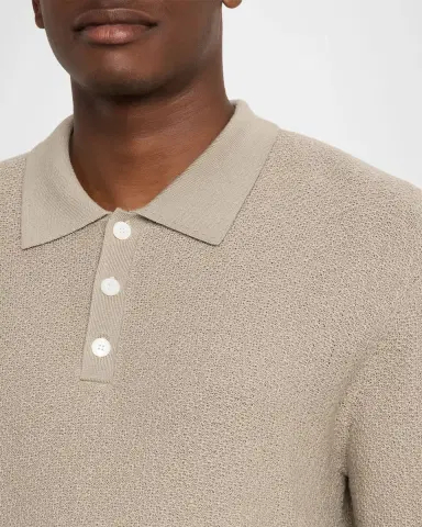 FRAME Men 's Textured Wool Polo Sweater | Thumbnail 5 FRAME Men 's Textured Wool Polo Sweater | Thumbnail 5