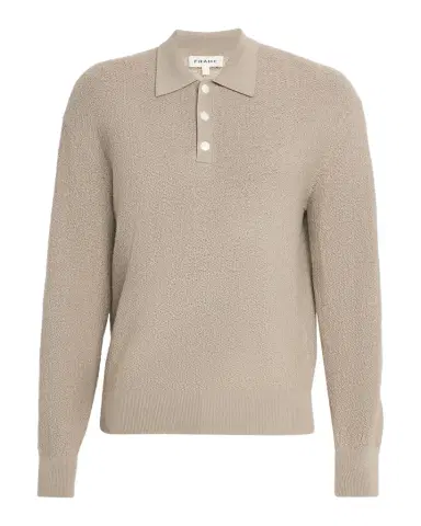 FRAME Men 's Textured Wool Polo Sweater | Thumbnail 1 FRAME Men 's Textured Wool Polo Sweater | Thumbnail 1