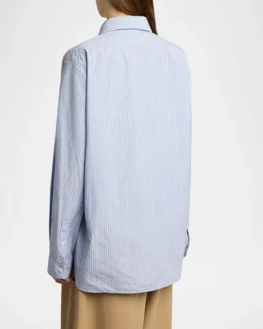 The Row Sisilia Striped Cotton Poplin Button-Front Shirt | Thumbnail 3 The Row Sisilia Striped Cotton Poplin Button-Front Shirt | Thumbnail 3