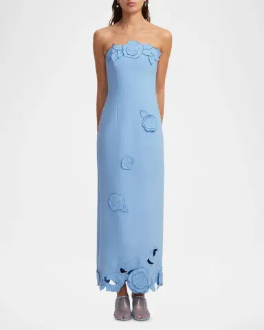LEO LIN Rayna Applique Strapless Bustier Maxi Dress | Thumbnail 2 LEO LIN Rayna Applique Strapless Bustier Maxi Dress | Thumbnail 2