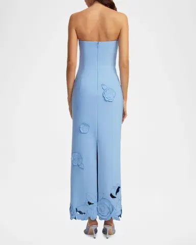 LEO LIN Rayna Applique Strapless Bustier Maxi Dress | Thumbnail 3 LEO LIN Rayna Applique Strapless Bustier Maxi Dress | Thumbnail 3