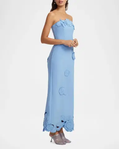 LEO LIN Rayna Applique Strapless Bustier Maxi Dress | Thumbnail 6 LEO LIN Rayna Applique Strapless Bustier Maxi Dress | Thumbnail 6