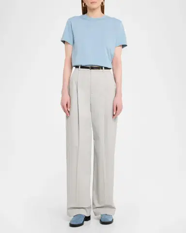 Vince Short-Sleeve Pima Cotton Crewneck T-Shirt | Thumbnail 2 Vince Short-Sleeve Pima Cotton Crewneck T-Shirt | Thumbnail 2