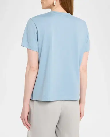 Vince Short-Sleeve Pima Cotton Crewneck T-Shirt | Thumbnail 3 Vince Short-Sleeve Pima Cotton Crewneck T-Shirt | Thumbnail 3