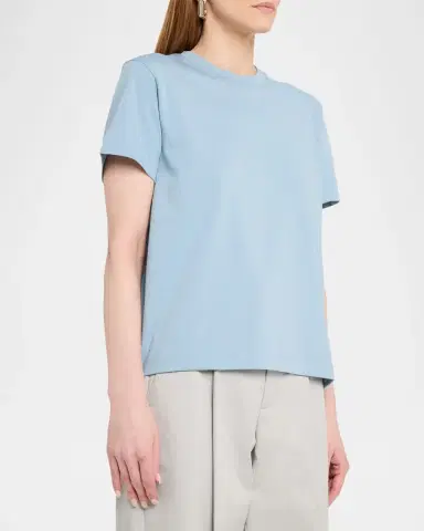 Vince Short-Sleeve Pima Cotton Crewneck T-Shirt | Thumbnail 4 Vince Short-Sleeve Pima Cotton Crewneck T-Shirt | Thumbnail 4