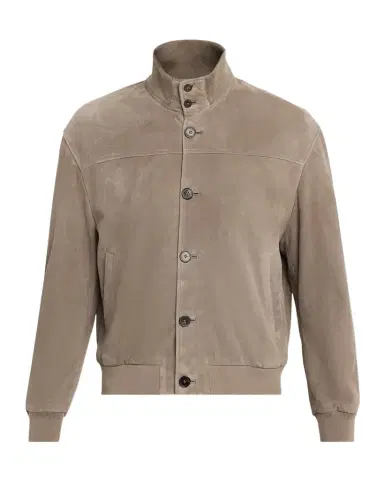 FRAME Men 's Rib Collar Suede Jacket | Thumbnail 1 FRAME Men 's Rib Collar Suede Jacket | Thumbnail 1