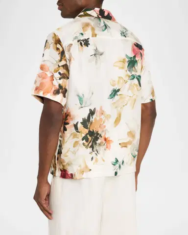SIMKHAI Men's Casper Printed Silk Shirt | Thumbnail 3 SIMKHAI Men's Casper Printed Silk Shirt | Thumbnail 3