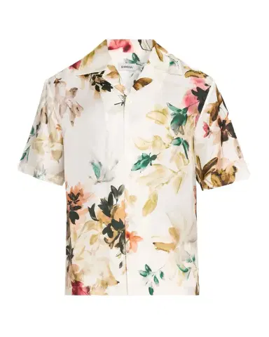 SIMKHAI Men's Casper Printed Silk Shirt | Thumbnail 1 SIMKHAI Men's Casper Printed Silk Shirt | Thumbnail 1