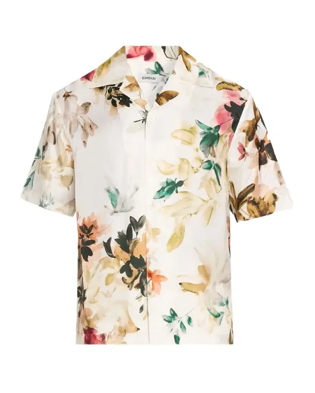 Men 's Casper Printed Silk Shirt Men 's Casper Printed Silk Shirt