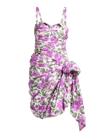 Chloé Sleeveless Ruched Floral Cotton Bow Dress | Thumbnail 1 Chloé Sleeveless Ruched Floral Cotton Bow Dress | Thumbnail 1