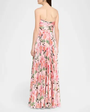As It May Ella Strapless Pleated Floral-Print Satin Gown | Thumbnail 3 As It May Ella Strapless Pleated Floral-Print Satin Gown | Thumbnail 3